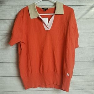 NWT‎ Ann Klein Sport Zoe Women's Polo Sweater Shirt Sz XL Grenadine